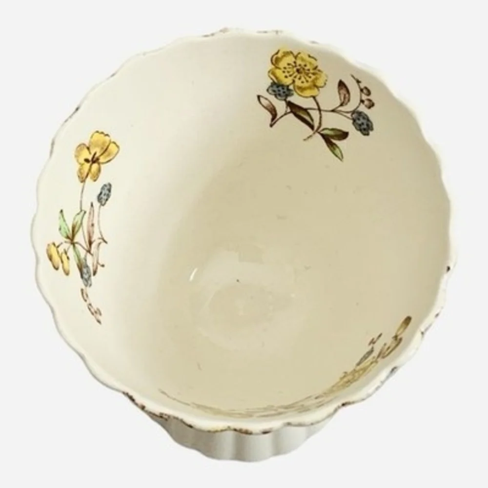 Vintage Copeland Spode Buttercup Pattern England Porcelain Double Egg Cup VG